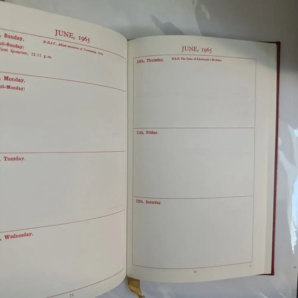 Vintage 1965 Lest We Forget Diary British Commonwealth Ex-Services League Unused
